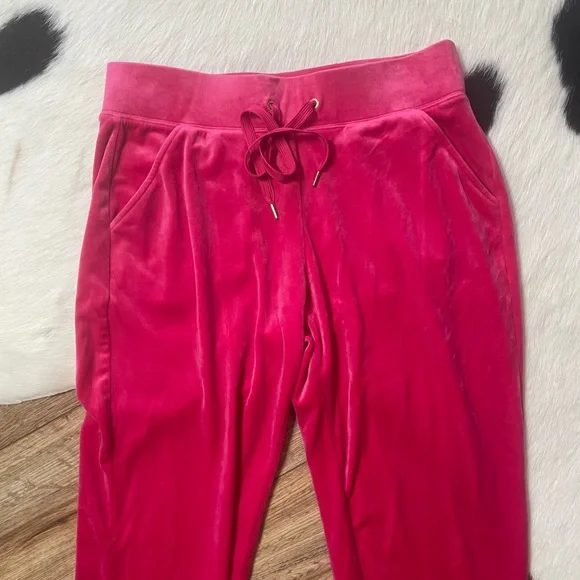 Lilly Pulitzer Mallie Velour Pants Raspberry Rouge - Picture 5 of 13
